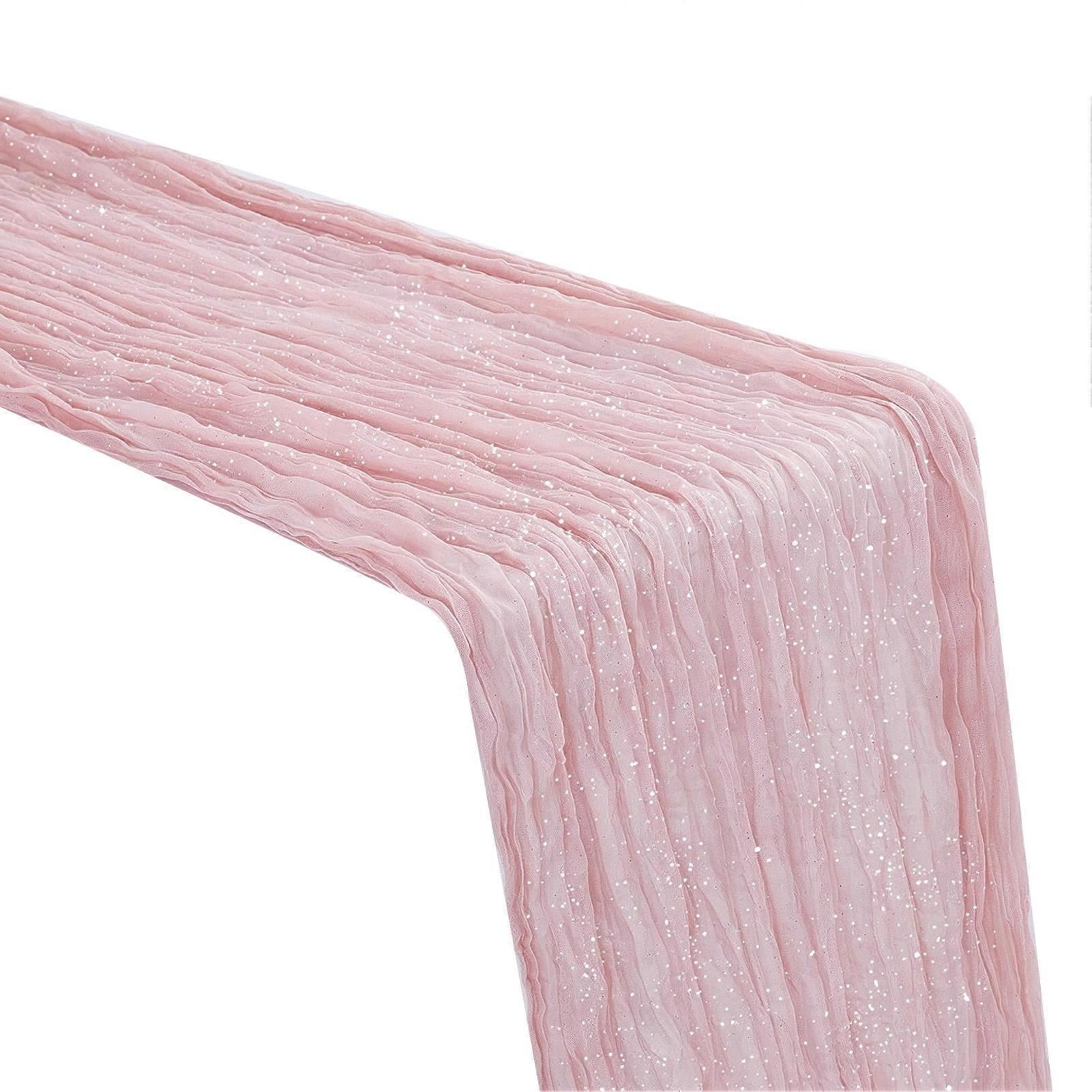 Rustic Shimmer Runner for Weddings, Glittery Cheesecloth Table Runner