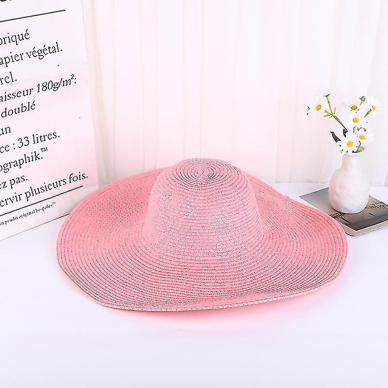 Women Straw Panama Hat Summer Wide Brim Fedora Cap Beach Sun Hats