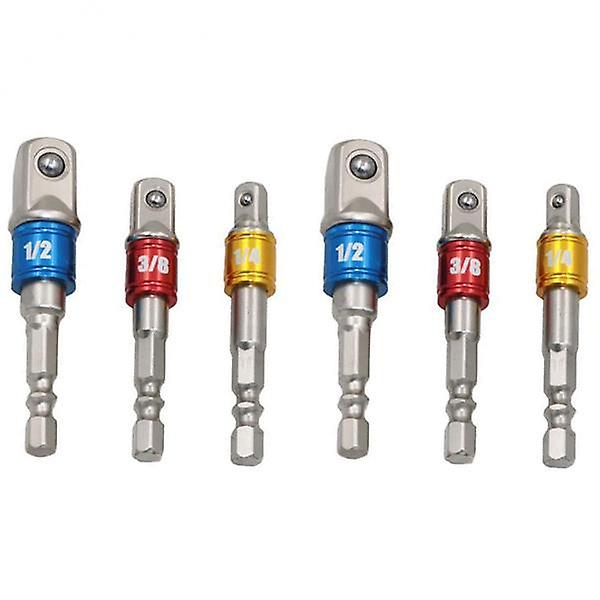 2 Kit Socket Bit Adapter Drill Nut Driver Power Extension Bar 1/4" 3/8" 1/2"