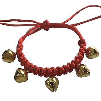 Necklace Adjustable Abrasion Resistance with Bells Woven Rope Pet Collar for Dods and Cats