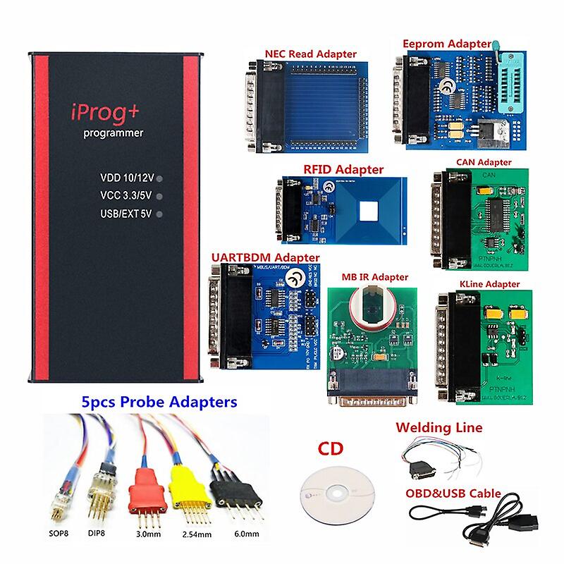 Iprog V87 Programmer Diagnosis Support Immo Odo Correction Airbag Reset Iprog With K Line/can Adapter Iprog V85