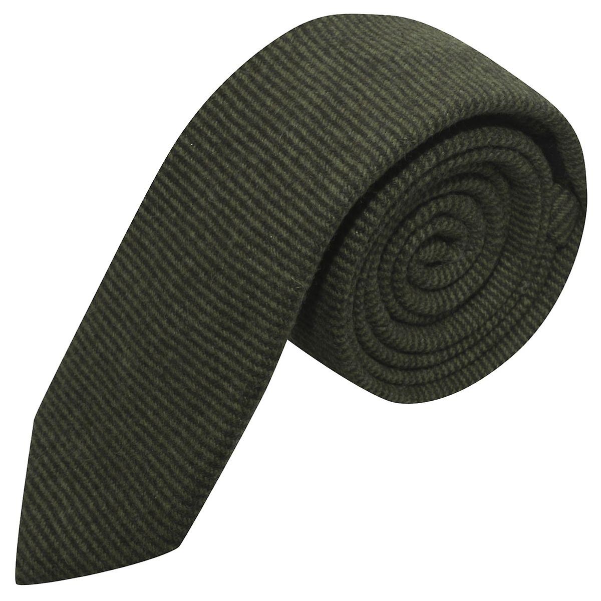 Dark Green Sharkskin Stripe Tie