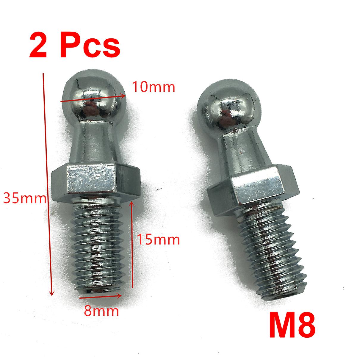 2x 10mm M8 M6 Universal Boot Bonnet Gas Strut End Fitting Connector Ball Screw Bolt Pin Joint Valve For Spring Lift Supports