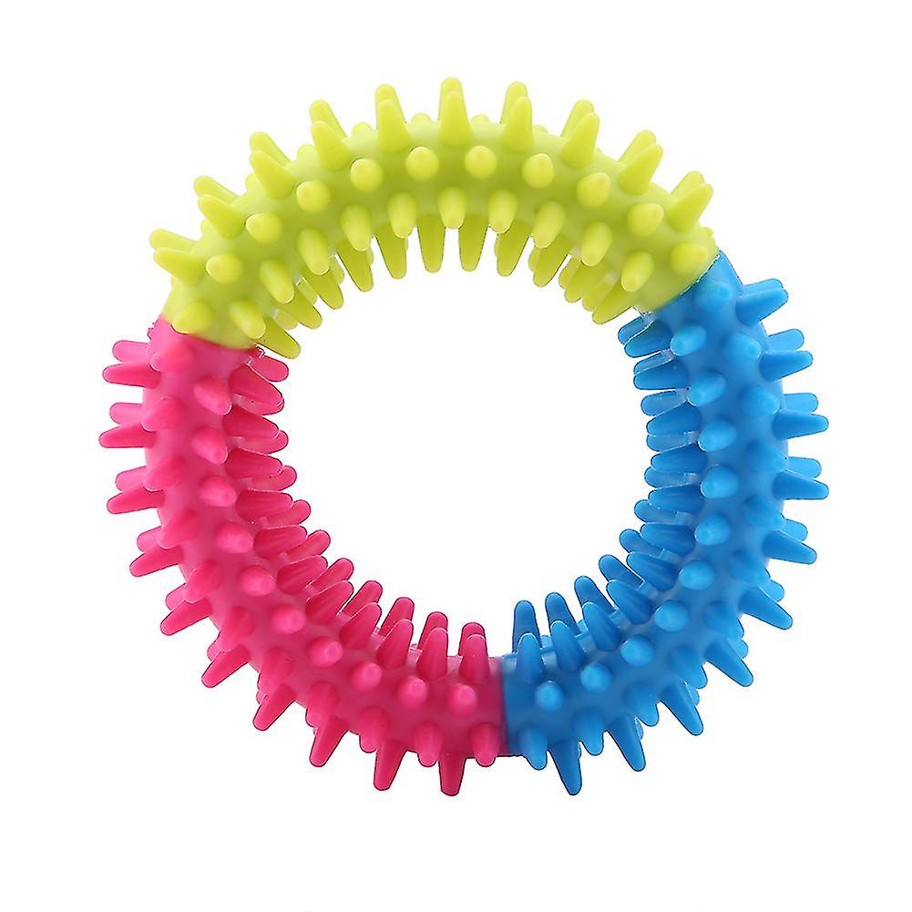 Ring-Shaped Chew Toys for Puppies - Durable Rubber Teething Rings, Squeaky Toy, Large Size, Safe for All Breeds