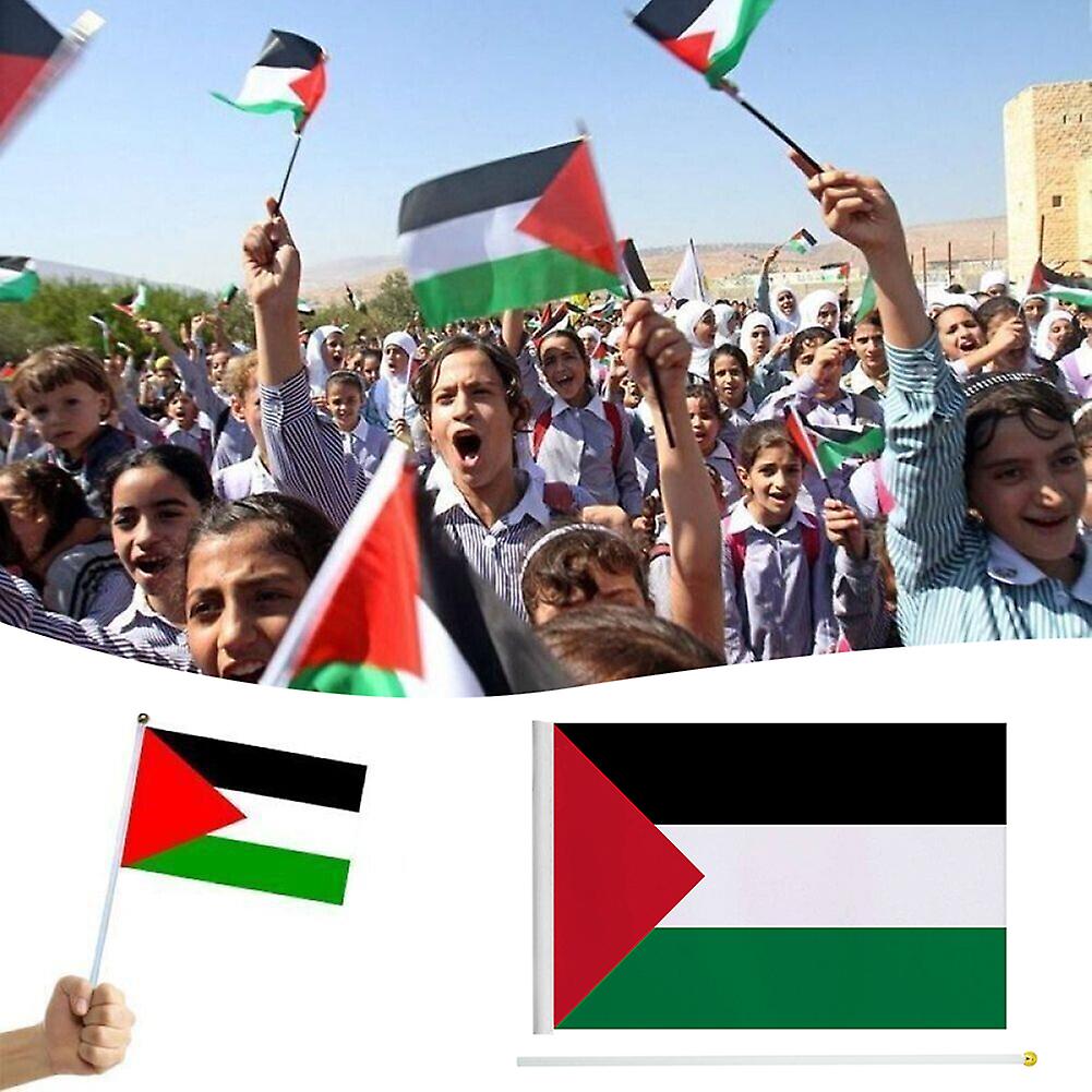 5/10/20pcs Handheld Palestine Flag with Stick, Palestinian National Flags 20x28cm
