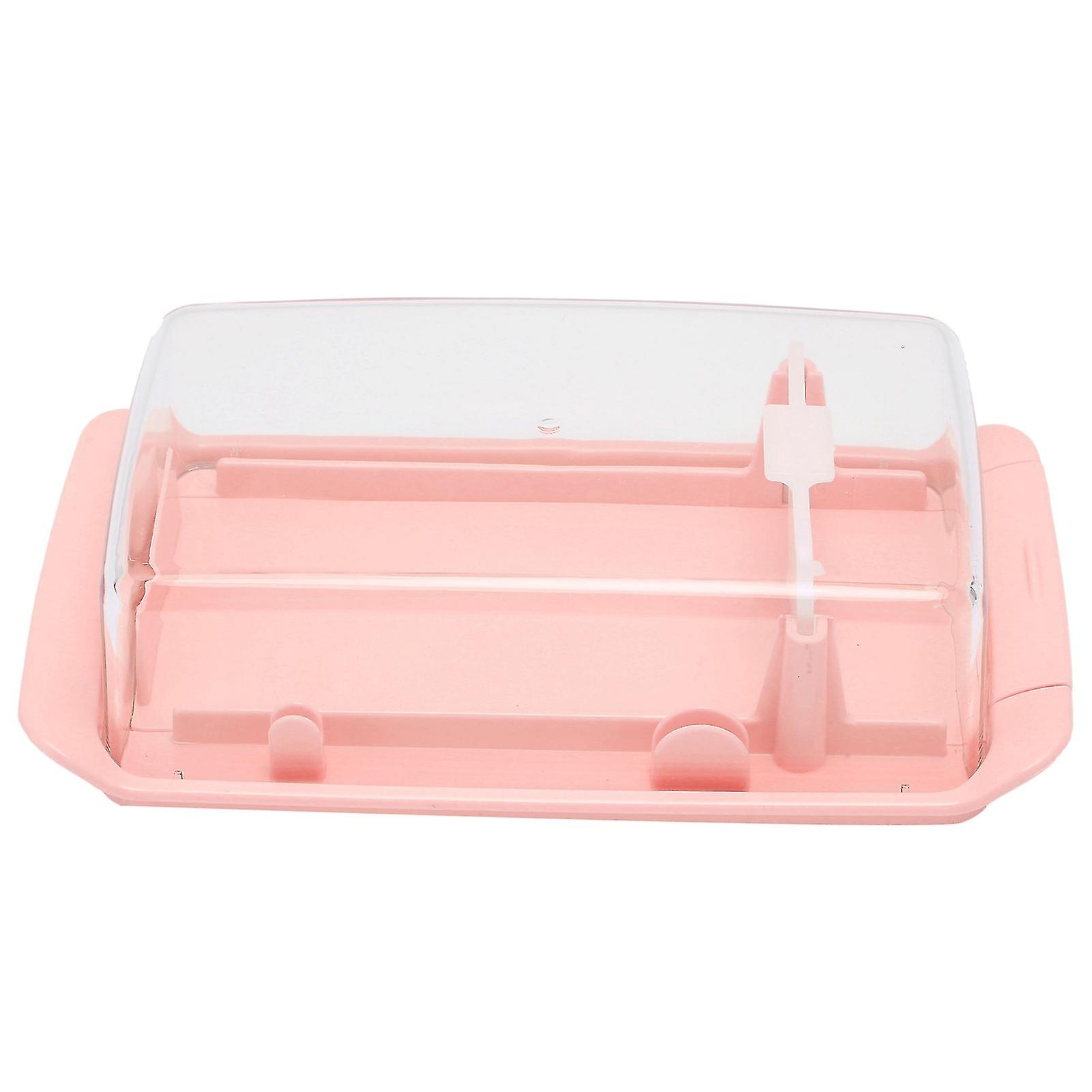 2 in 1 Rectangular Butter Cutting Box Concealed Cheese Storage Box for Home Restaurant KitchenPink