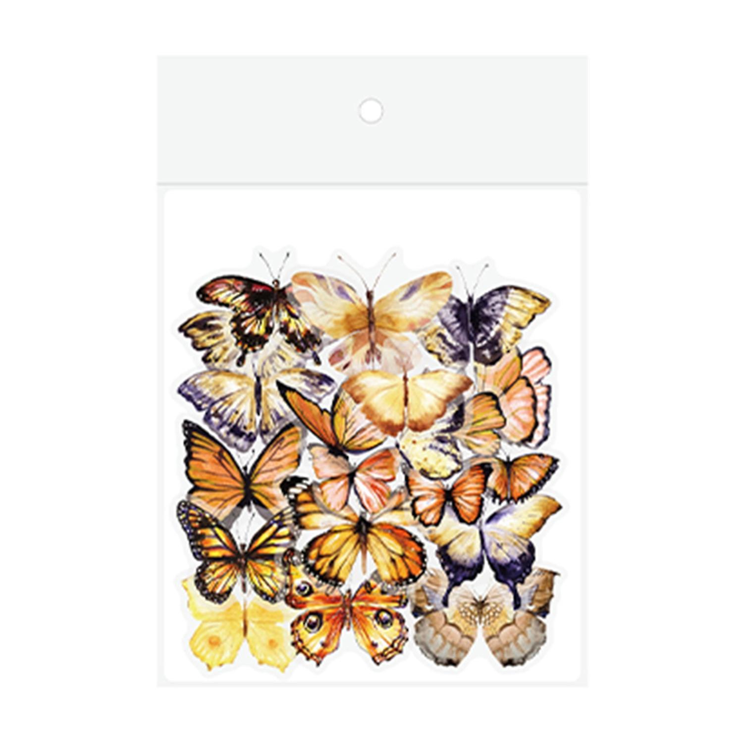 40Pcs/Bag  Scrapbooking Sticker Smooth Surface Colorful Butterfly Pattern  Window Decal for Children