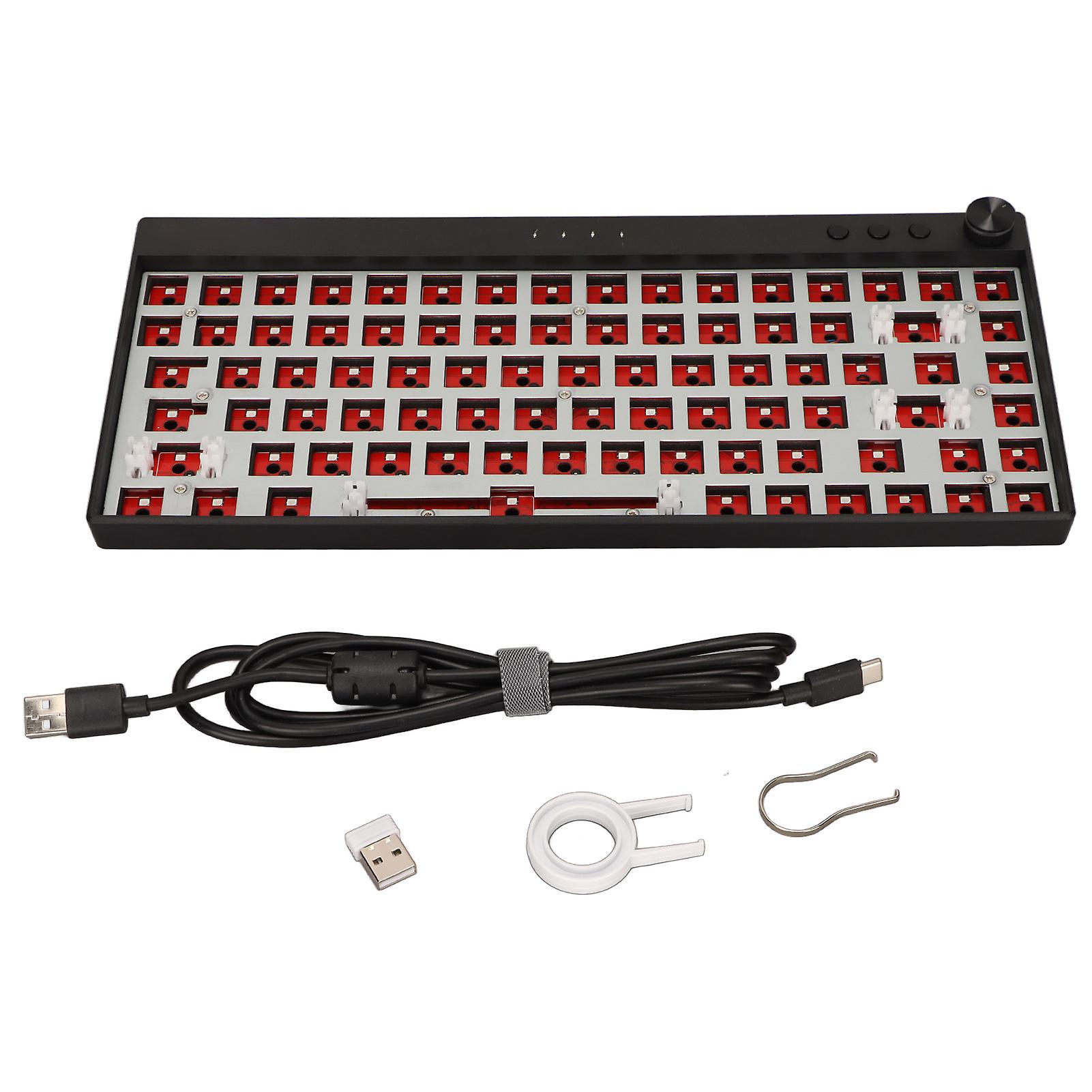 DIY 84-Key Mechanical Keyboard Kit RGB Hot Swap Wireless BT 2.4G Type C Custom Black