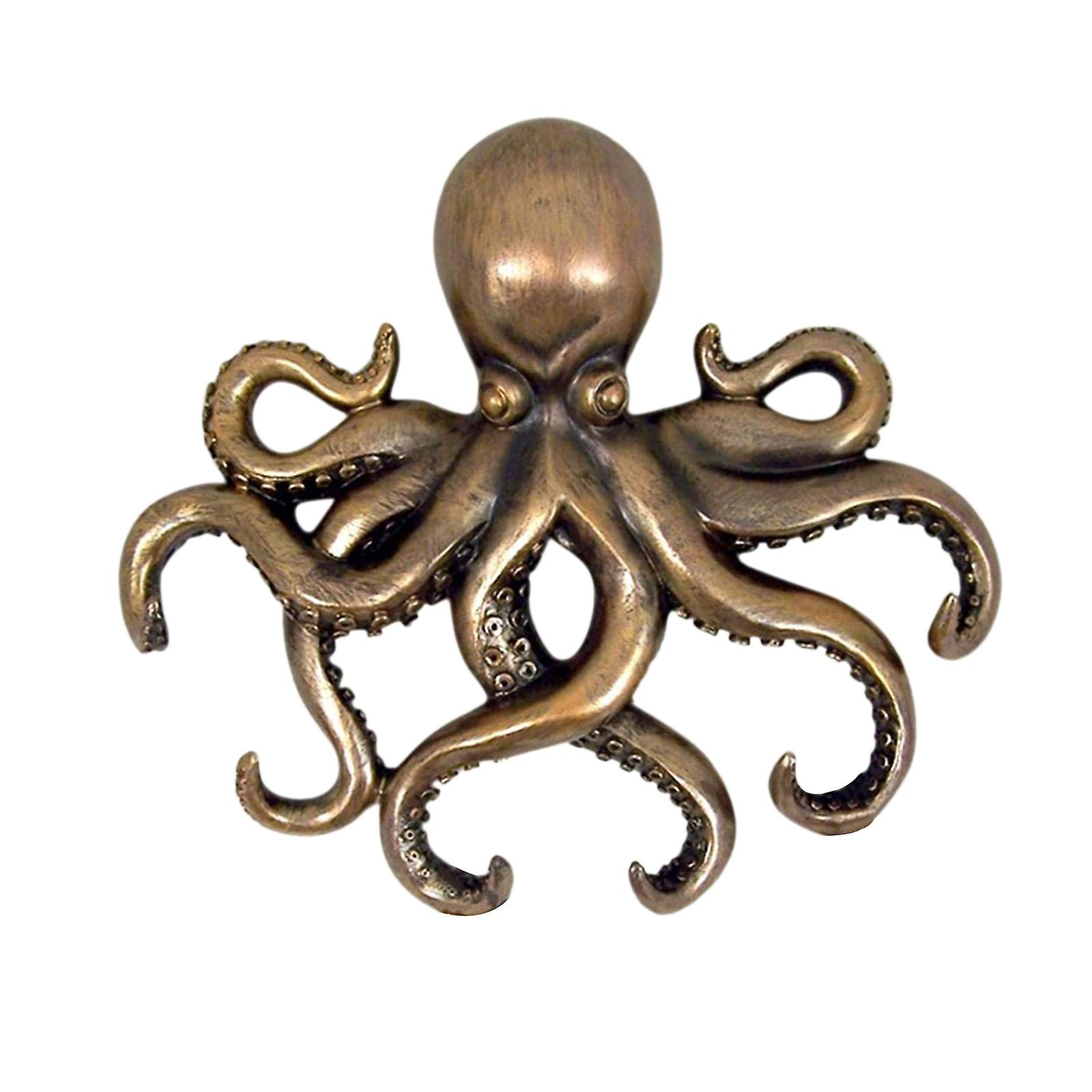 Octopus Key Holder Bronze Retro Look Key Hook Sea Theme Hook Key Hanger Ocean Decorations for Wall New