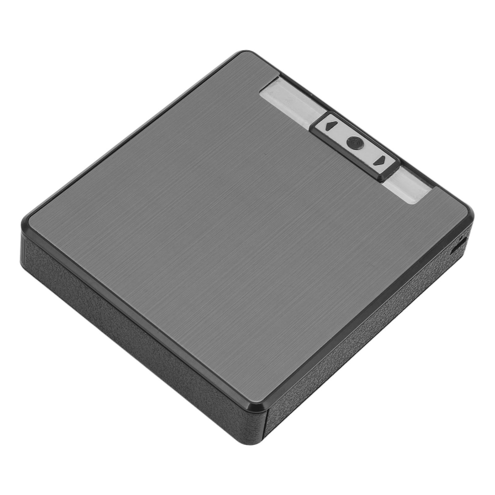 Cigarette Case With Lighter Hold 19 Capacity USB Rechargeable Automatic Ejection Aluminum Cigarettes Box Black 