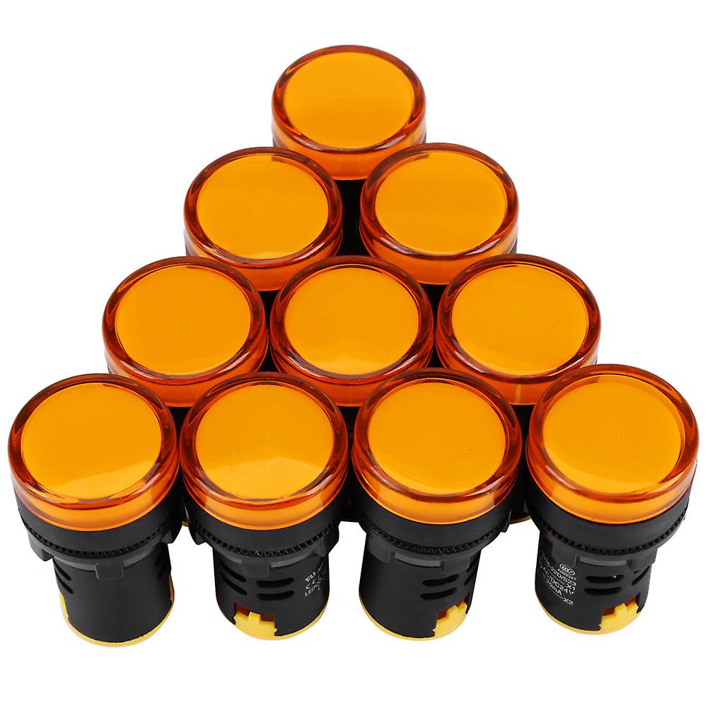 10Pcs 24V 22mm Thread Yellow LED Electronic Indicator Signal Light