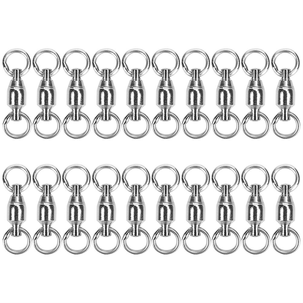 Swivel Fishing Tackle Rings Solid Rolling Hooks Lure Bearing (4#20pcs)