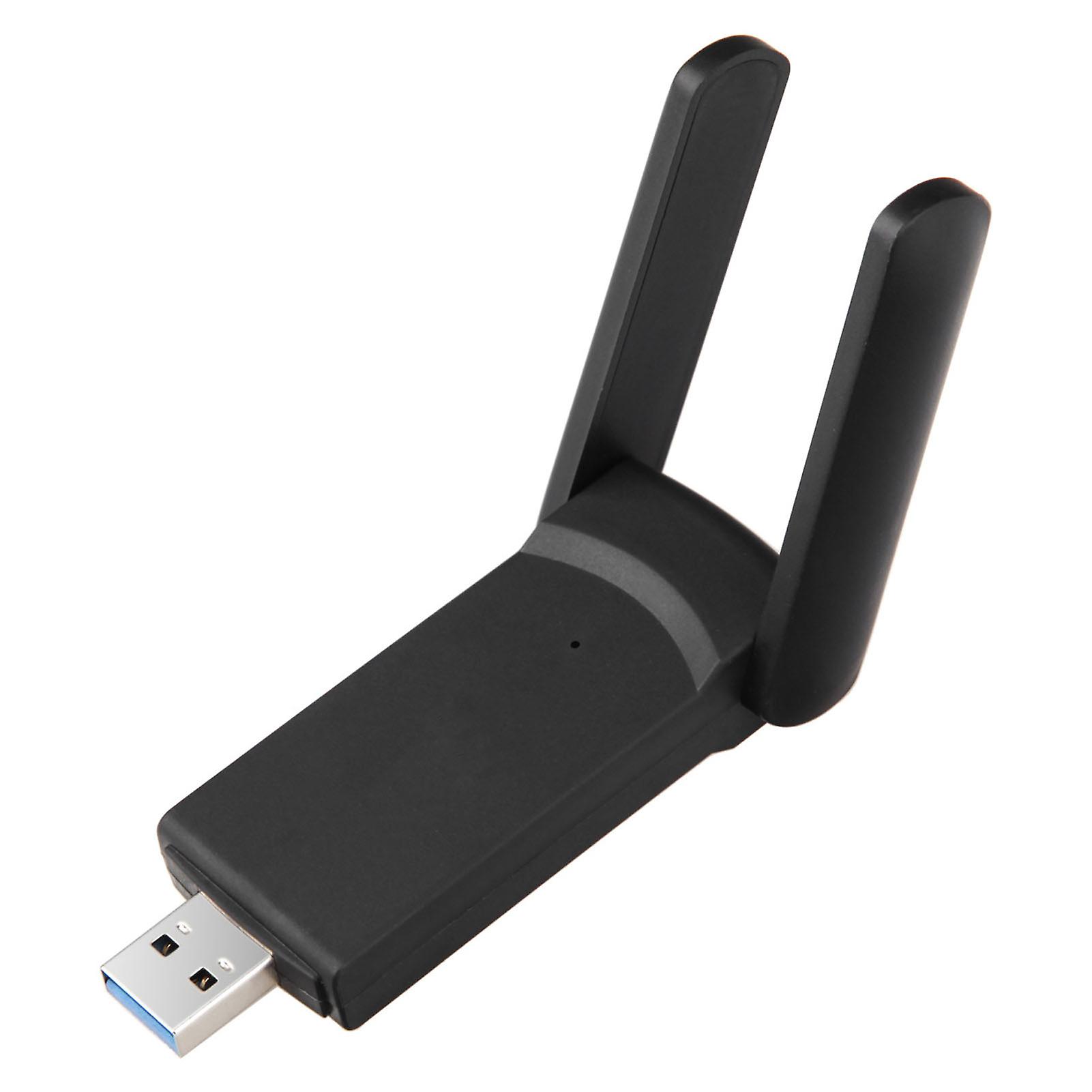 1300M Dual Band Wi-Fi Adapter, 2.4GHz/5.8GHz USB 3.0 Interface, Adjustable Signal Sensitivity, for Laptop, Black