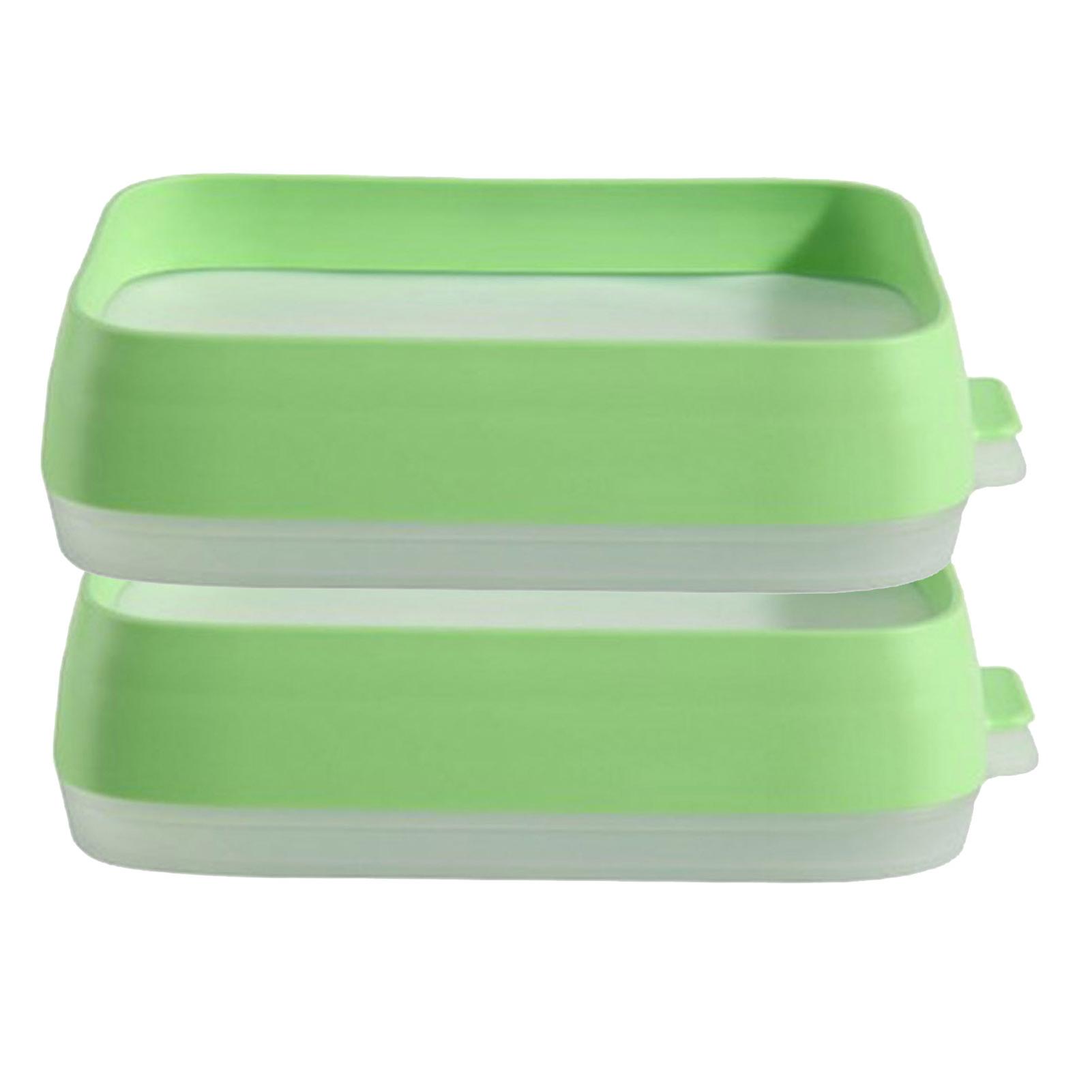 2Pcs Silicone Food Container Keep Freshness Fruit Vegetables Criper Box Microwavable Reusable Box for Fridge