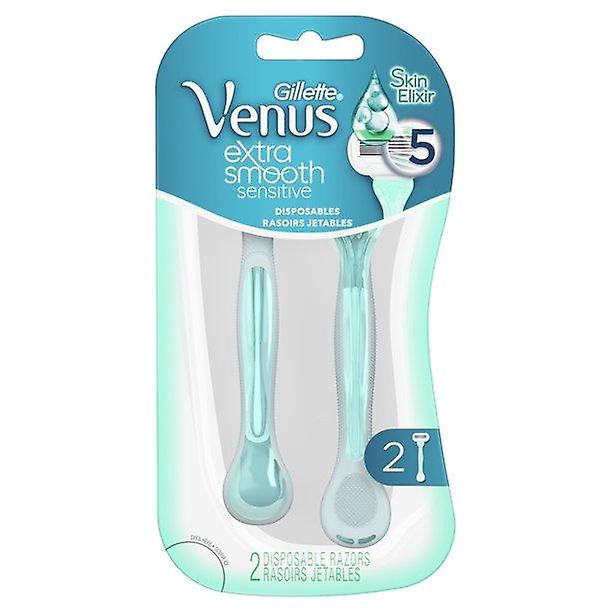 Gillette Venus Extra Smooth Sensitive Womens Disposable Razors, 2 Ct