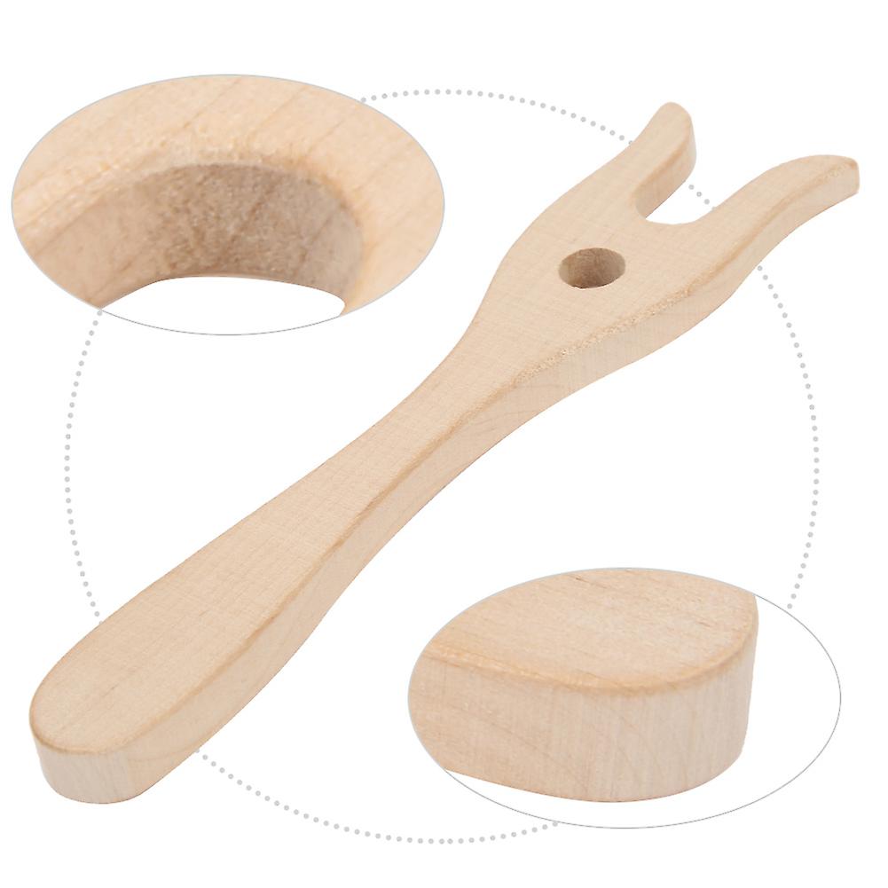 2PCS Beech Wood Knitting Fork 15.5cm + Small Eye Needle 11cm