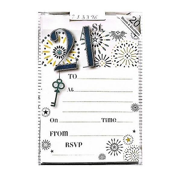 Firework 21st Birthday Invitations (Pack of 20)