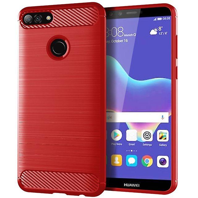 Durable Soft Protective Shell Case for Huawei Y9 2018 - Red