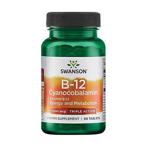 Vitamin B-12 Cyanocobalamin, 1000mcg Triple Action 90 Sublingual pills