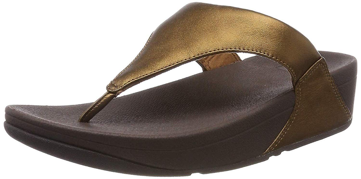 Fitflop Lulu Bronze Womens Leather Sandals Toe-Thongs