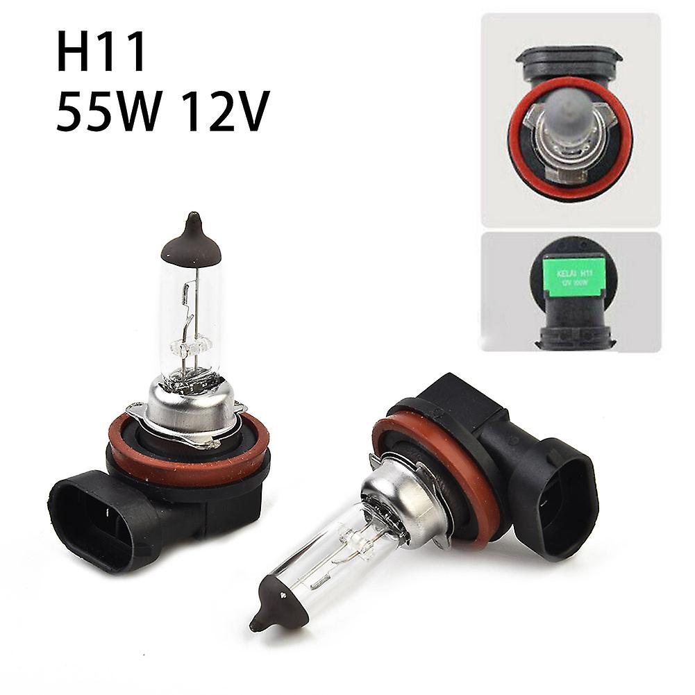 2pcs 12v 55w H11 Halogen Bulb 4300K Quartz Glass Car Fog Light Auto Lamp Halogen Headlight Bulbs White Fog Lights Car Accessory