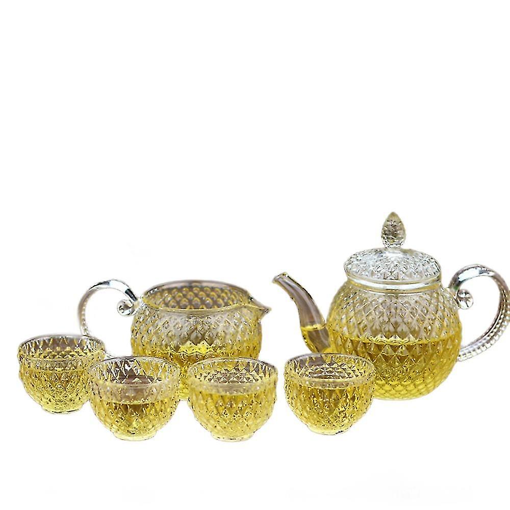 ガラステクスチャティーポットコンロセーフフィルターマグセット