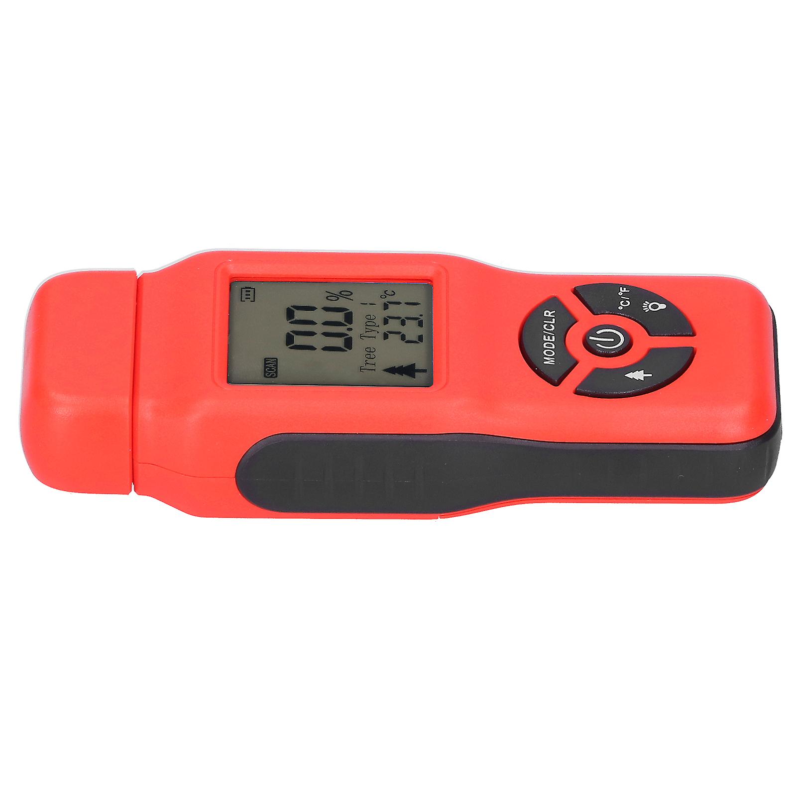 Digital Moisture Tester Portable Hand Held LCD Wood Timber Humidity Detector Accessory(Red )