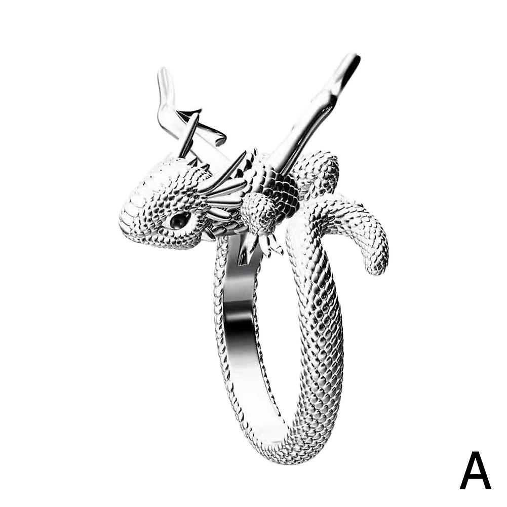 Drachenförmiger Ring Niedlich Modisch Personalisiertes Nischendesign Cooler Stil