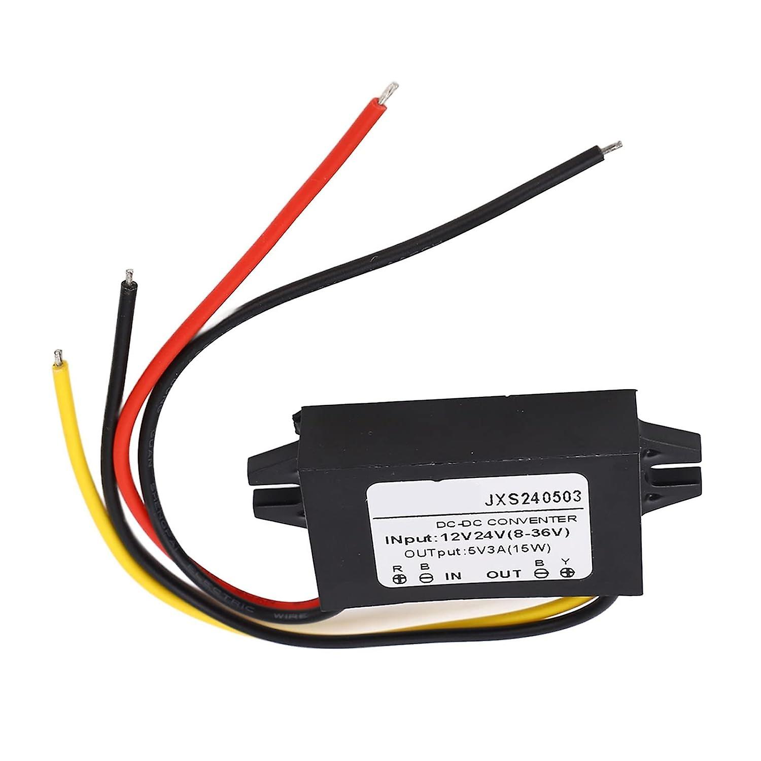 DC Buck Module High Efficiency Voltage Converter Module 12V 24V to 5V 3A IP67 Waterproof,Multifuncti