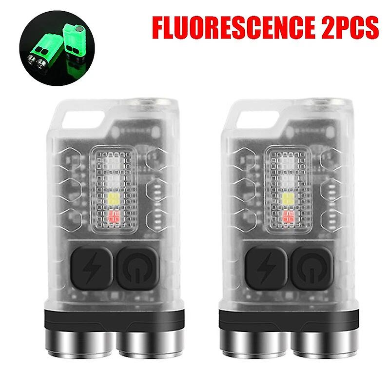 Kdtlit Fluorescent Portable Key Chain Lamp 900lm V3 Mini Flashlight Usb-c Rechargeable 12 Mode Lamp Multi-function Camping Lamp