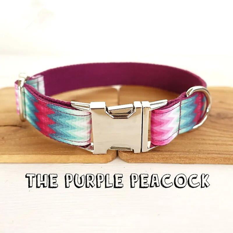 Glorious Kek Dog Collar And Leash Set Rainbow Pattern Custom Engrave Name Dog Collars Quick Lease Metal Hardwares Pet Collar Big