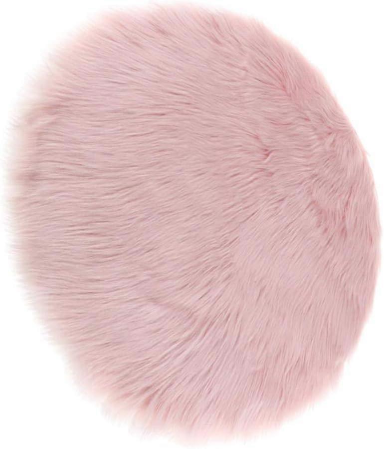 Round Shape Floor Area Rug Sheepskin Carpet Mat