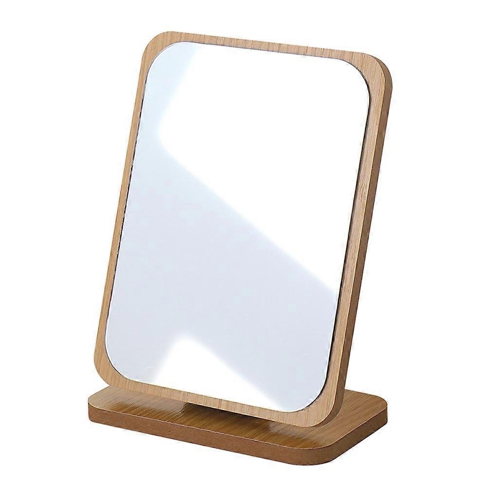 Single-side Desktop Vanity Makeup Mirror Wooden Foldable Household Makeup Mirror