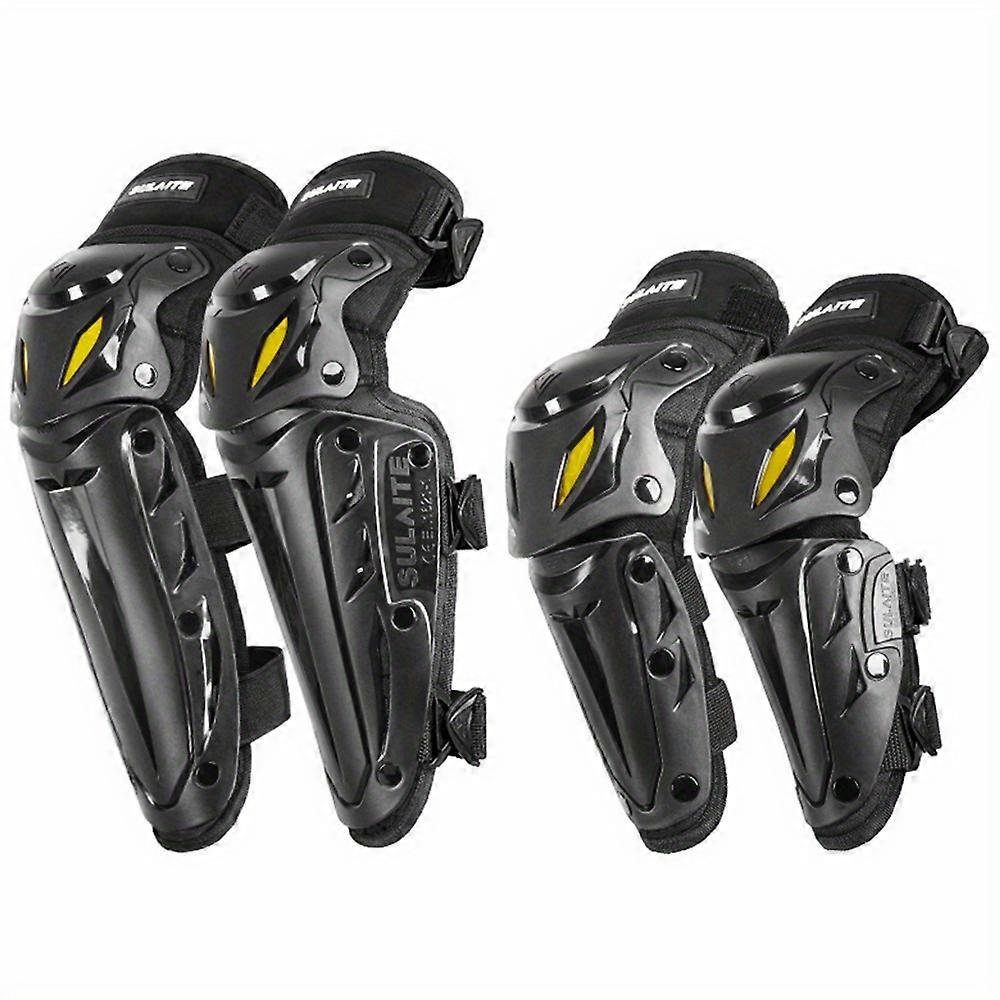 Riding Equipment Men's Adjustable Riding Knee & Elbow Pads - For Street-Touring Riding With Comfortable Buckle Fit