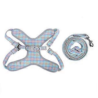 Arnés para mascotas Juego de correa Chaleco de entrenamiento reflectante para perros Correa de collar de pecho ajustable TractionBlue S