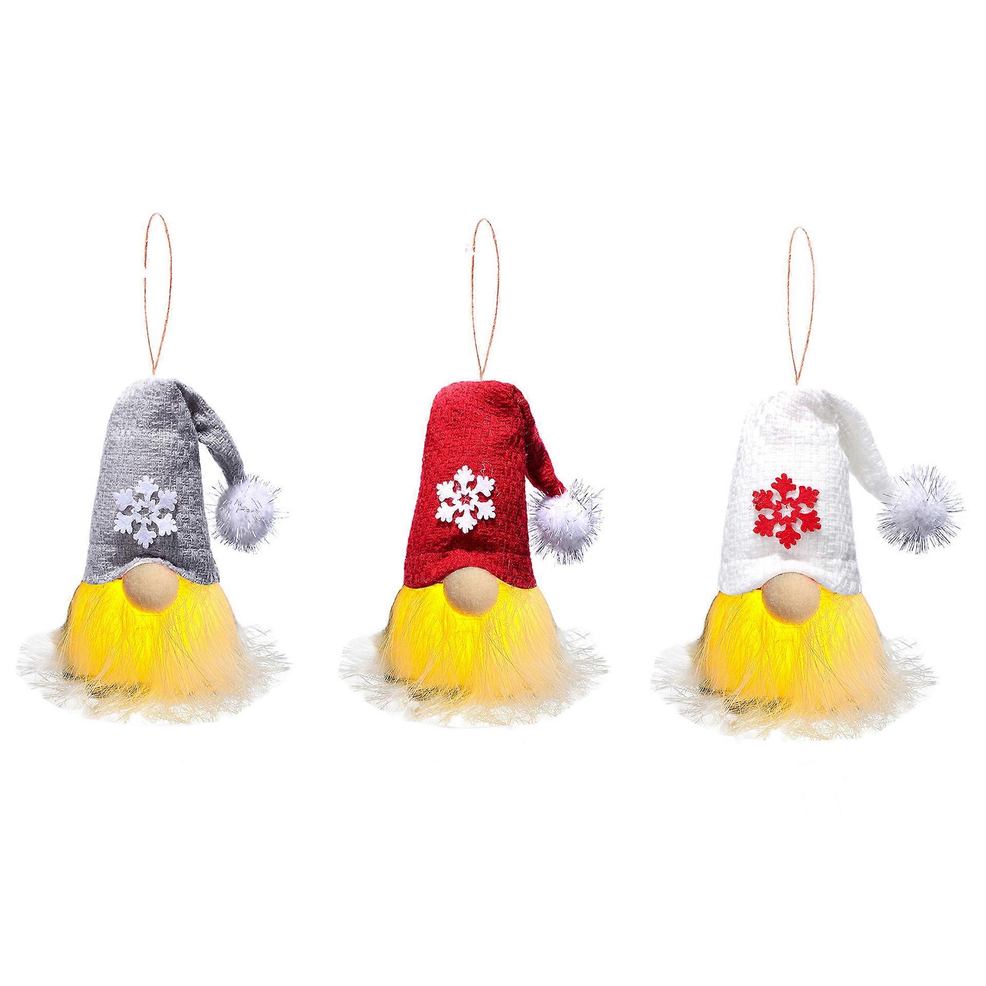 New Christmas Variety Of Luminous Wool Hanging Bells Faceless Old Man Dwarf Plush Doll