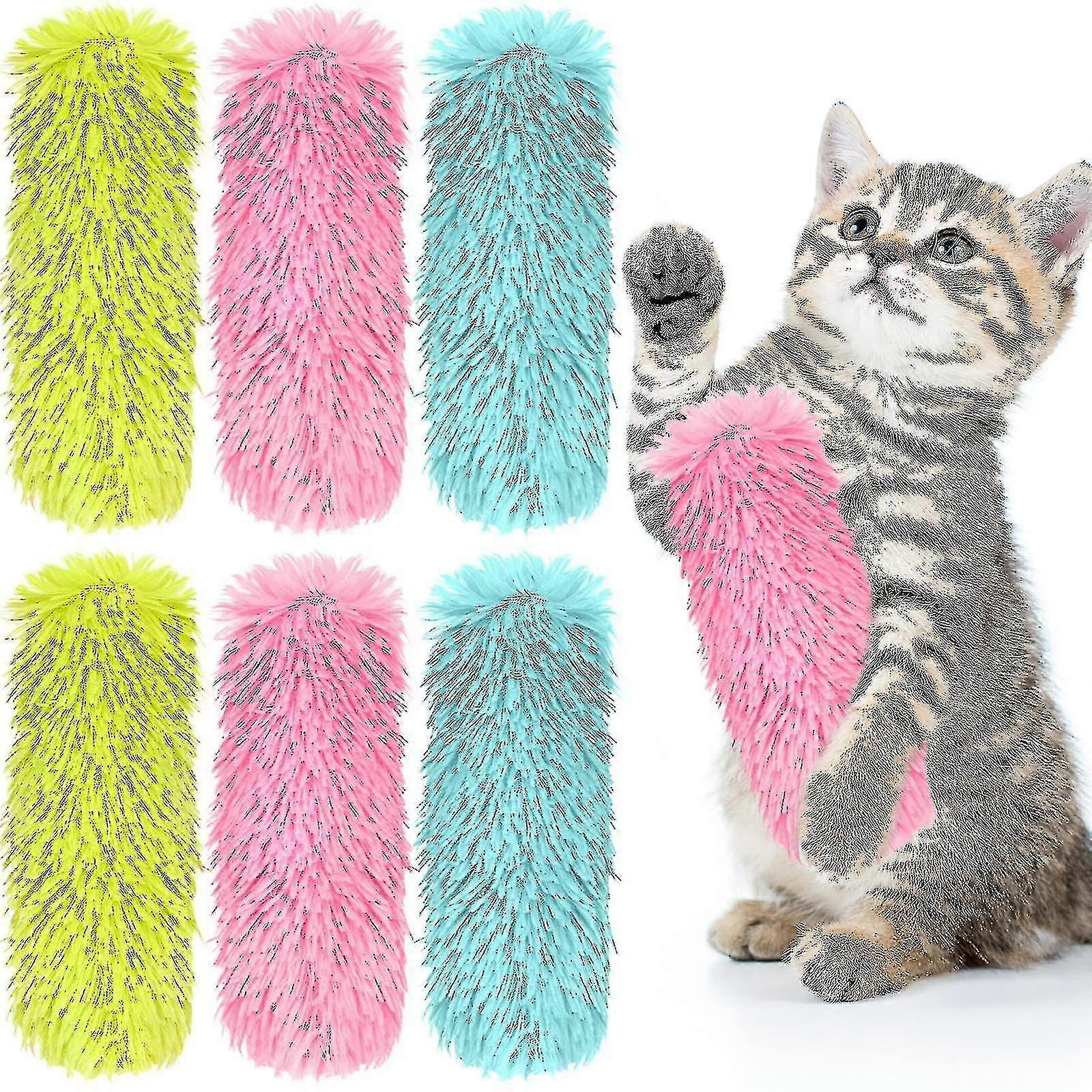 6-piece Catnip Toy Plush Strip Cuddle Chase Chew Exercise Stuffed Cat Toy Cat Chew Toy