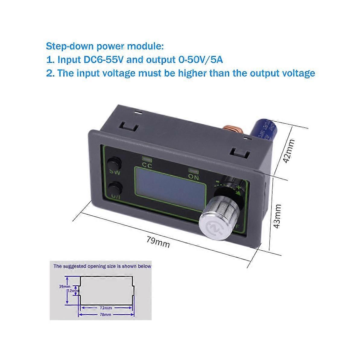 50V 5A Adjustable CNC Buck Voltage Meter Power Technology Ammeter Constant Voltage DC Current Sochi Tech
