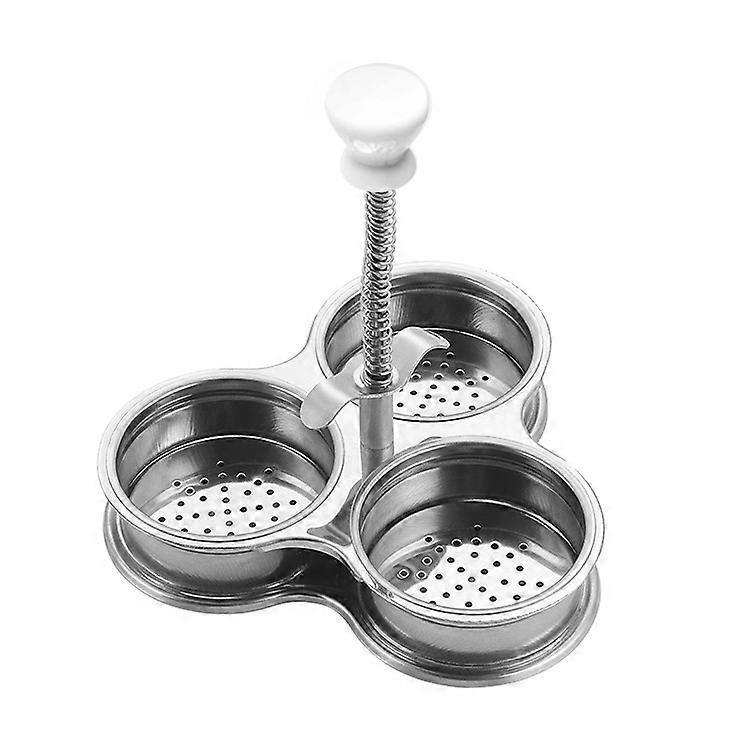 430 Stainless Steel Three Grid Breakfast Egg Cooker Egg Steamer Spring Handle Egg Creative DIY Kitch