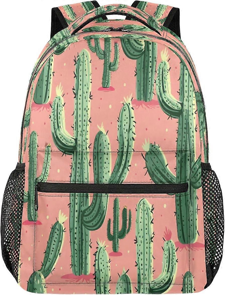 Travel Laptop Backpack Lightweight Backpack Waterproof High College Bookbag Casual Daypack Bag Colorful Bookbag Plants - Cactus (1)
