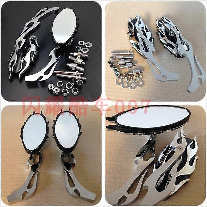 Retro motorcycle Harley 883 prince car penta 250 modified metal flame rearview mirror reflector, reverse rearview mirror