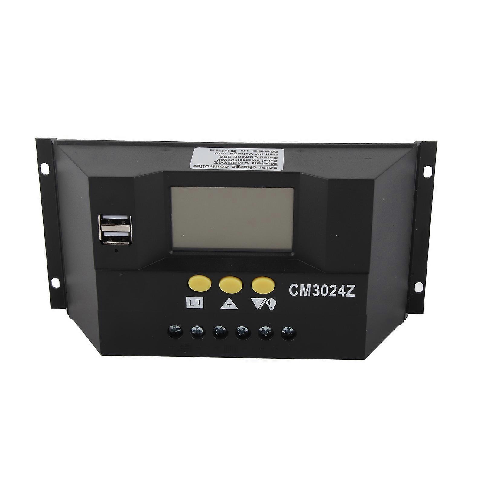 ソーラーコントローラー12V 24V 30A PWMホームオフィス用自動太陽光発電充電制御