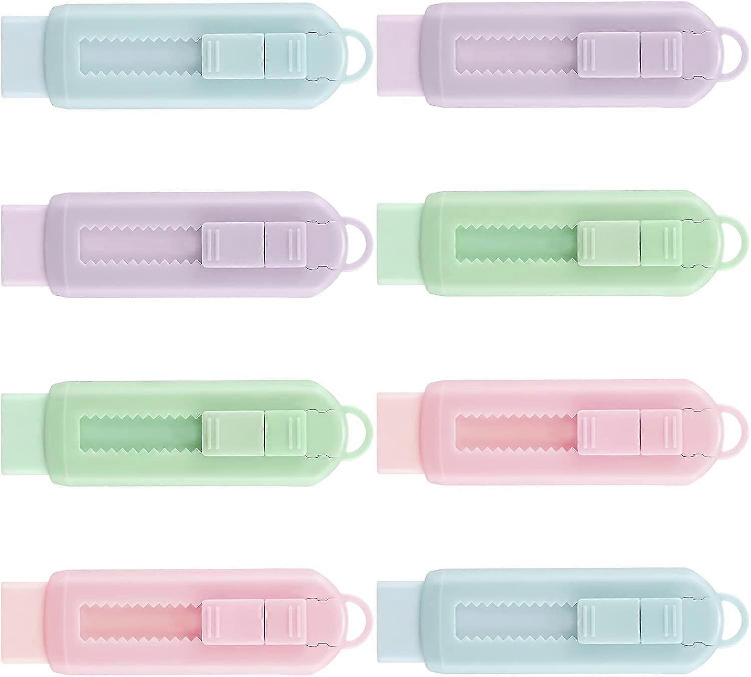 8 Pcs Sliding Retractable Click 4 Assorted Colors Cute Pastel Erasers Push Pull Aesthetic Erasers