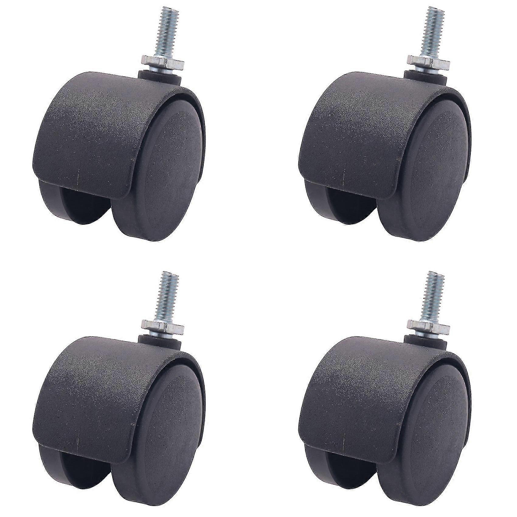 6mm Threaded Stem 40mm Wheel Rotatable Caster Black