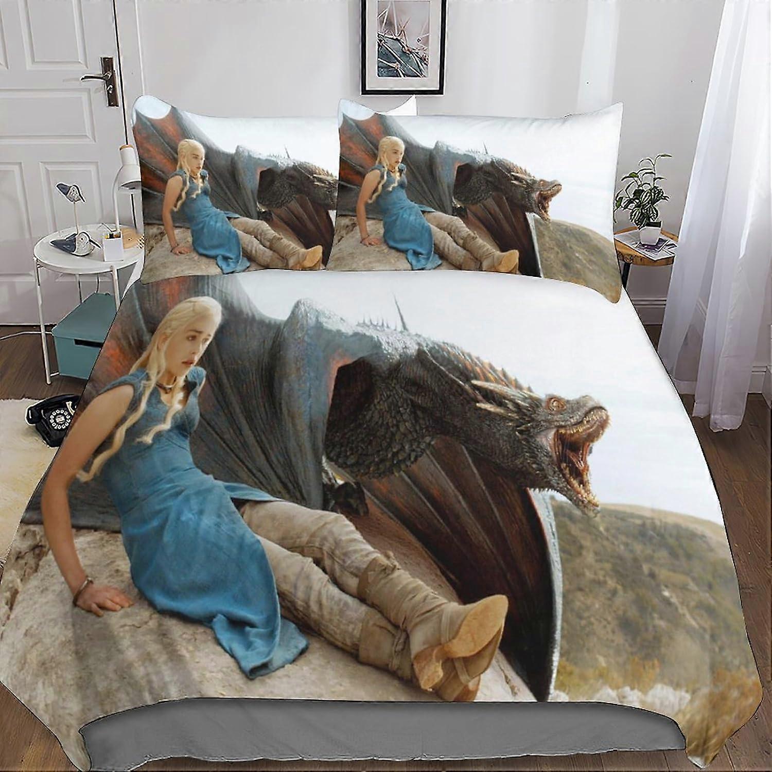 3D Emilia Clarke Set Biancheria Da Letto In Microfibra