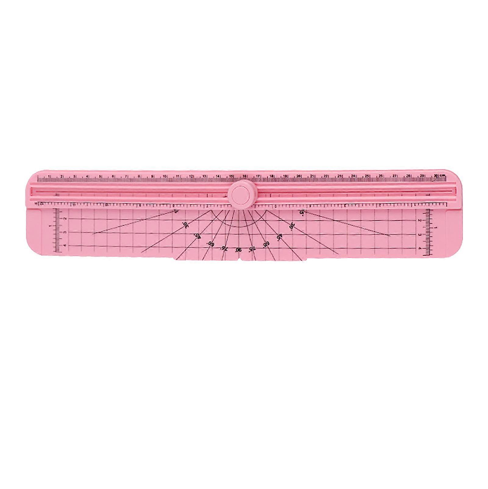Mini Paper Cutter Precise Cut Sliding Small Paper Trimmer for Scrapbook Journal Craft Card Pink