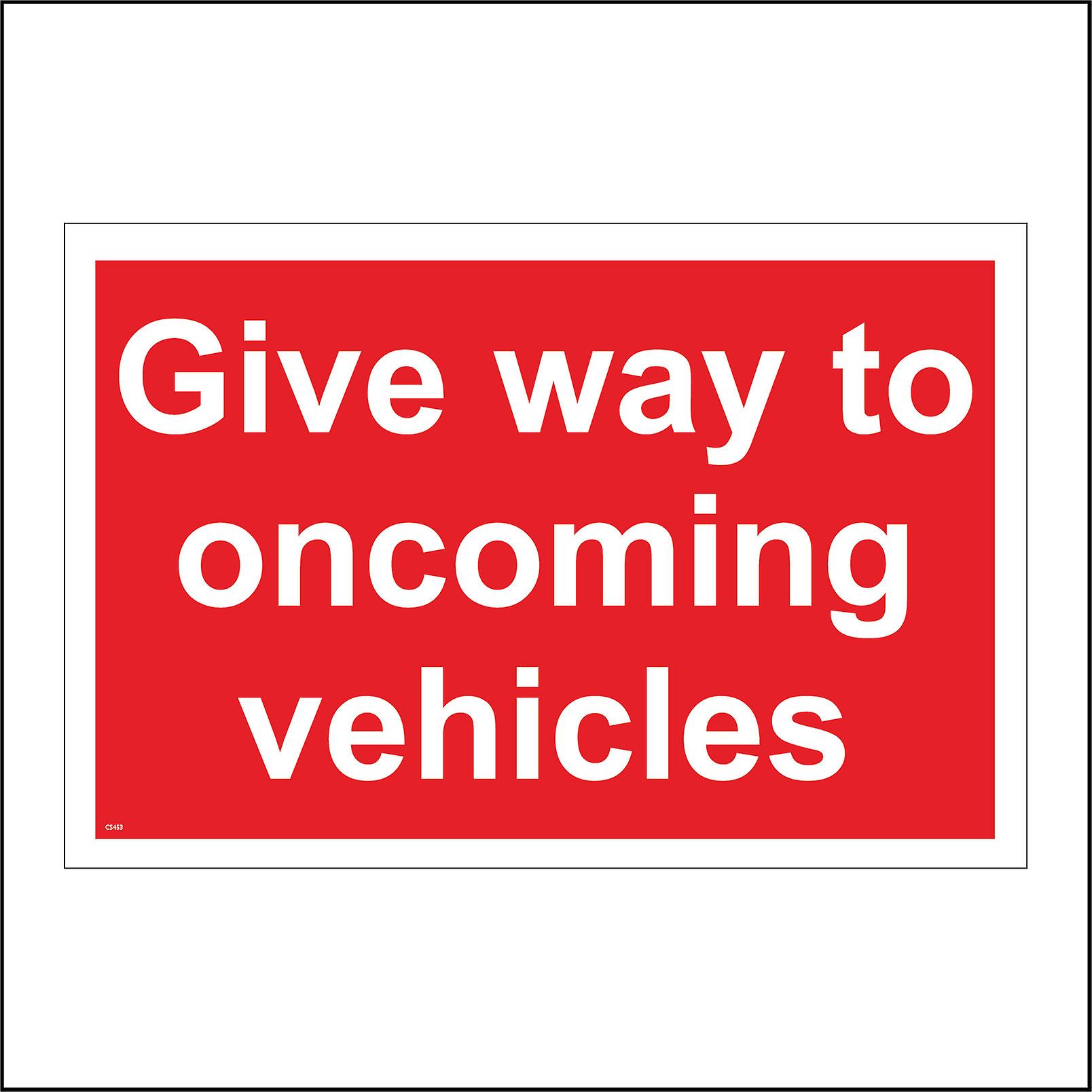 CS453 Give Way To Oncoming Vehicles Traffic Cars Lorries Wagons