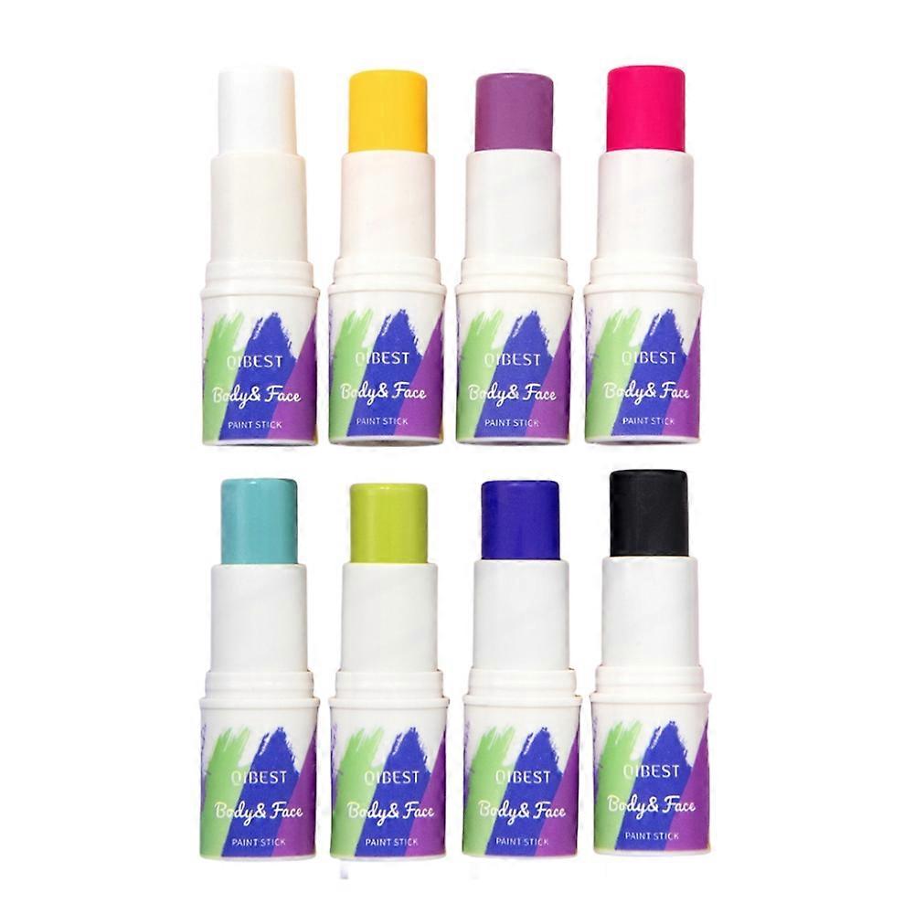 8 צבעים מקל צביעת פנים גוף רחיץ לאורך זמן איפור ספורט צביעת פנים עיניים מקלות עט קוסמטיקה לאמנות המפלגה
