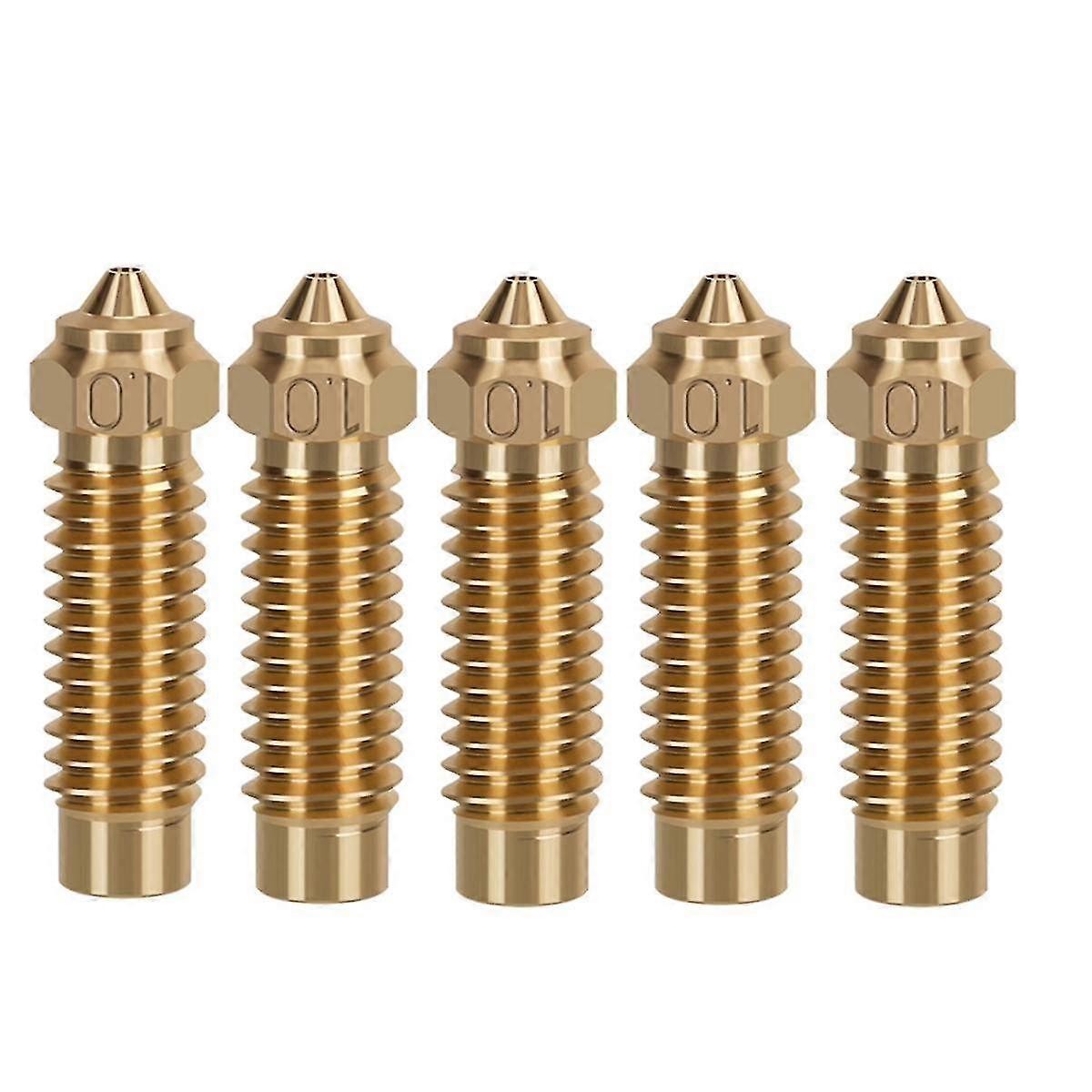 5PCS for Neptune 4Plus/4Max Brass Nozzle 1.0mm High Temperature Nozzle for 1.75mm PLA/ABS/PETG/TPU/PC/PP/Nylon/