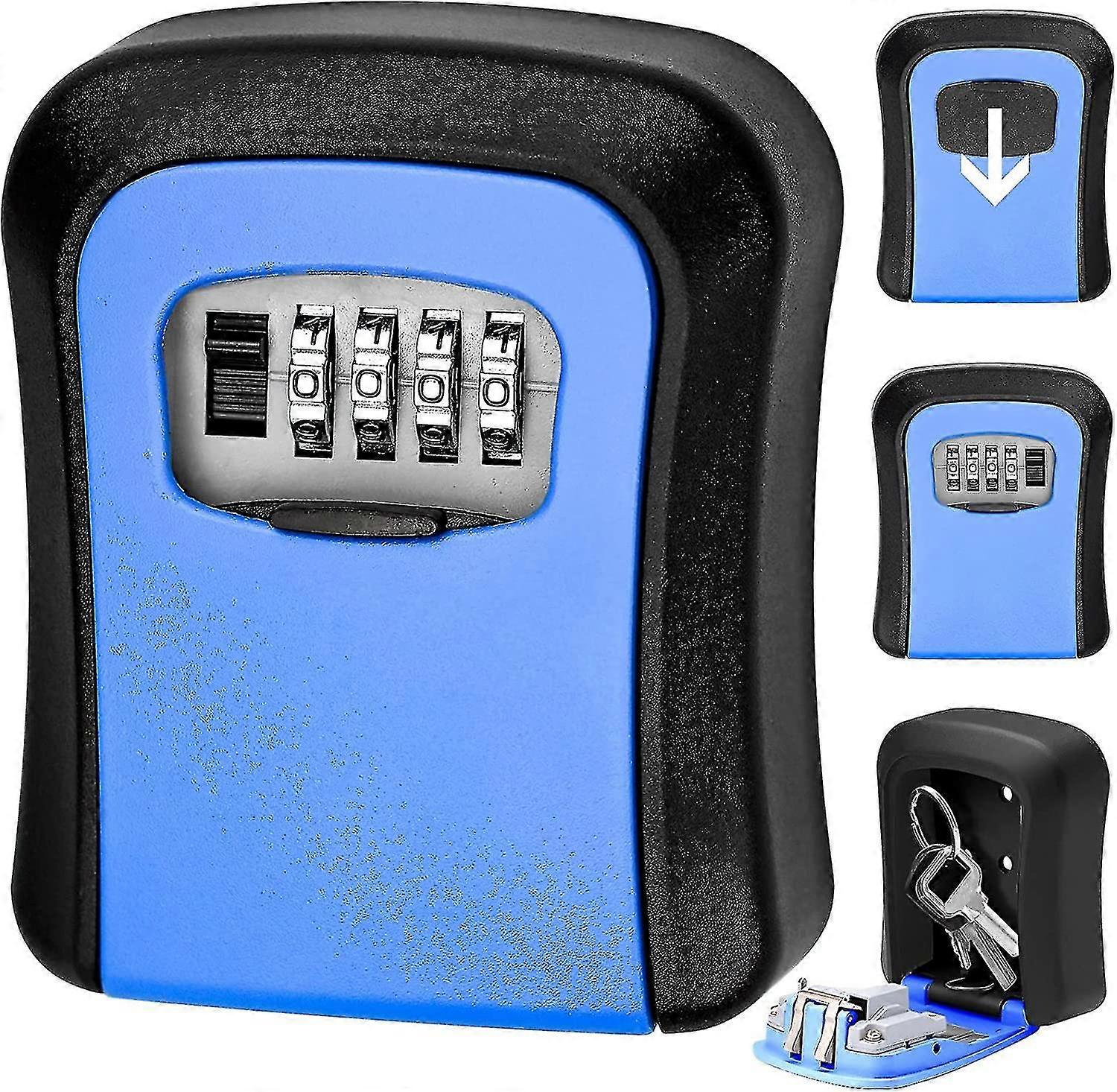 Wabjtam Secure Key Box With 4-digit Code Wall-mounted Key Box Waterproof Key Box